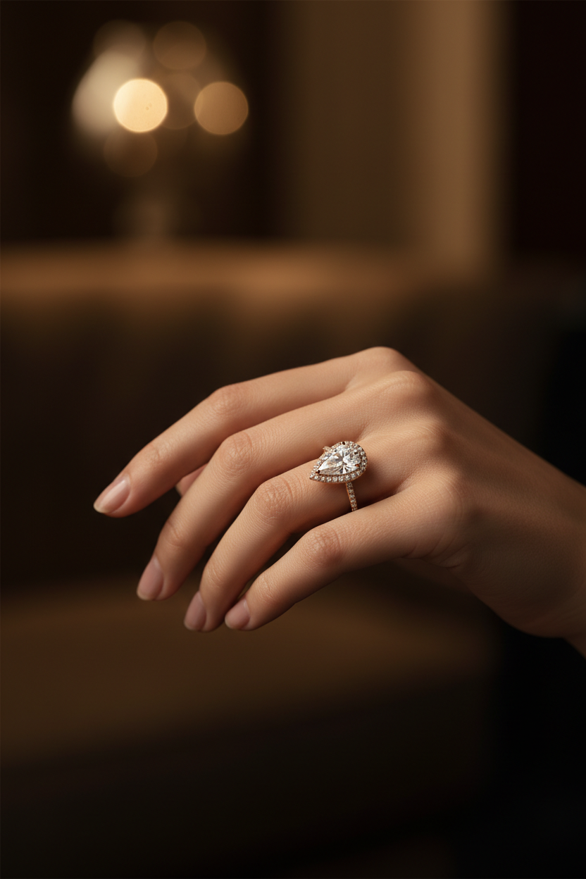 Avee Teardrop Diamond Ring