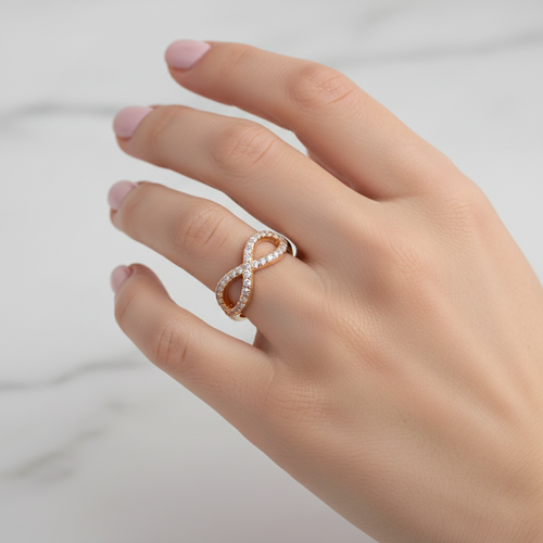 18K Gold Infinity Promise Ring for Her